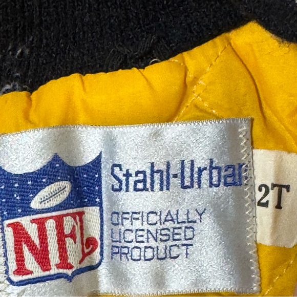 Vintage Steelers Stahl-Urban NFL satin bomber jacket Coat 2T baby toddler - Picture 7 of 9